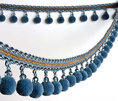 GIVBRO Pompom-Perlen, Fransen, Quasten, geflochtenes Jacquardband, Nähbesatz für Vorhänge, Tisch, Hochzeit, dekoriert, 91 cm GIVBRO Pompom-Perlen, Fransen, Quasten, geflochtenes Jacquardband, Nähbesatz für Vorhänge, Tisch, Hochzeit, dekoriert, 91 cm von GIVBRO