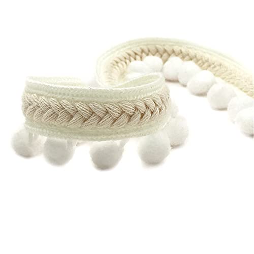 GIVBRO Pompoms Quaste Trim Twist geflochtene Spitze Band hängen Ball Fransen Trimming Nähen Applique Seile für DIY Handwerk Kostüm Zubehör 22,5 m (#G) von GIVBRO