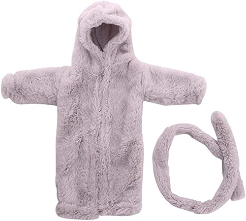 GIVBRO Puppen-Bademantel, Nachtwäsche, Pyjama, Nachthemd, Kleidung für 45,7 cm, Mädchen, Puppe, Kostüm-Zubehör, Grau von GIVBRO