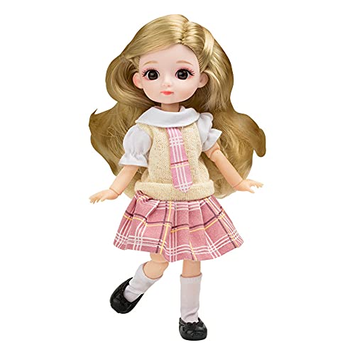 GIVBRO Puppenkleidung Körpergelenkpuppe Schulkleidung Set Rock Kleid Outfit Kleid Kleidung Set für 20,3 cm Mädchen Puppe 1/8 Puppenzubehör von GIVBRO