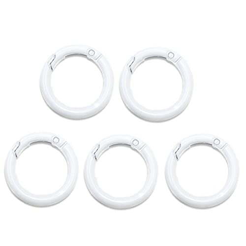 GIVBRO Schlüsselverschlüsse, Feder-O-Ring, runder Karabinerhaken, Feder-Schlüsselanhänger, Schnalle für Tasche, Geldbörse, Handtasche, Handwerk, Schmuckherstellung, weiß, 25 mm GIVBRO Schlüsselverschlüsse, Feder-O-Ring, runder Karabinerhaken, Feder-Schlüsselanhänger, Schnalle für Tasche, Geldbörse, Handtasche, Handwerk, Schmuckherstellung, weiß, 25 mm von GIVBRO