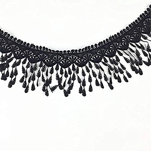 GIVBRO Spitzenborte mit Quaste, 8 cm breit, schwarz, DIY Nähen Applikation Handwerk 4,5 m GIVBRO Spitzenborte mit Quaste, 8 cm breit, schwarz, DIY Nähen Applikation Handwerk 4,5 m von GIVBRO