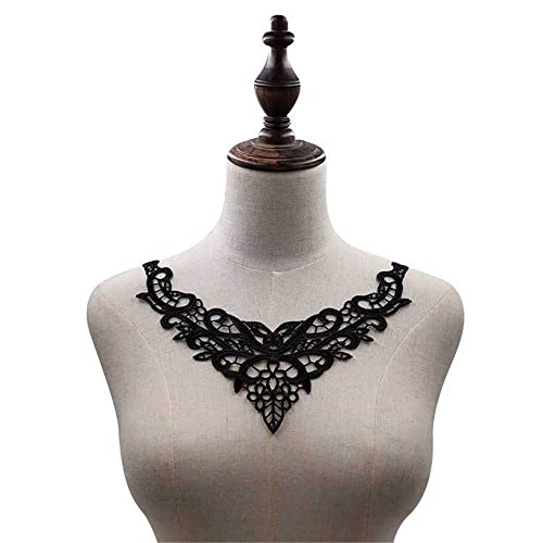 GIVBRO Spitzenkragen mit ausgehöhlten Applikationen, Blumenranke, bestickt, Kunstkragen, Kostüm, Zubehör für Kleid, Pullover, Dekoration, Basteln, Schwarz GIVBRO Spitzenkragen mit ausgehöhlten Applikationen, Blumenranke, bestickt, Kunstkragen, Kostüm, Zubehör für Kleid, Pullover, Dekoration, Basteln, Schwarz von GIVBRO