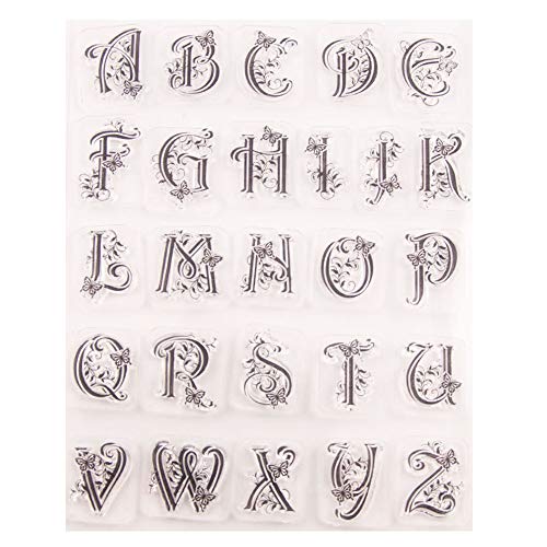 GIVBRO Stempel aus Spitze, transparent, aus Silikon, Prägestempel für Karten, Basteln, Scrapbooking, Fotoalbum, Basteln, Alphabet GIVBRO Stempel aus Spitze, transparent, aus Silikon, Prägestempel für Karten, Basteln, Scrapbooking, Fotoalbum, Basteln, Alphabet von GIVBRO