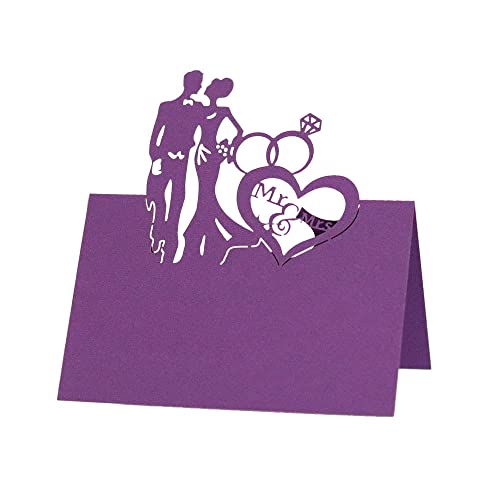 GIVBRO Tischkarte Hochzeit ausgehöhlte Zeltkarte Name Sitzkarten für Tischdekoration Treffen Party Supplies Lila, 10 Stück GIVBRO Tischkarte Hochzeit ausgehöhlte Zeltkarte Name Sitzkarten für Tischdekoration Treffen Party Supplies Lila, 10 Stück von GIVBRO