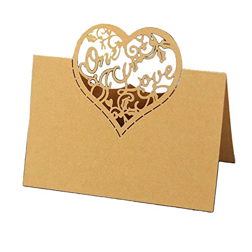 GIVBRO Tischkarte in Herzform, für Tischdekoration, Hochzeit, Party, Gold, 10 Stück GIVBRO Tischkarte in Herzform, für Tischdekoration, Hochzeit, Party, Gold, 10 Stück von GIVBRO