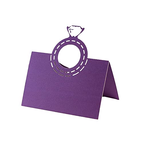 GIVBRO Tischkarte mit Diamant-Ring, gemusterte Zeltkarte, gefaltete Sitzkarte für Hochzeit, Party, Dekoration, Lila, 10 Stück GIVBRO Tischkarte mit Diamant-Ring, gemusterte Zeltkarte, gefaltete Sitzkarte für Hochzeit, Party, Dekoration, Lila, 10 Stück von GIVBRO