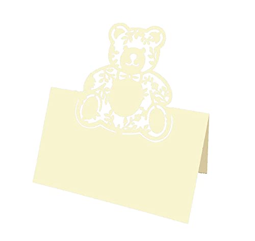 GIVBRO Tischkarten Namens-Tischkarten in Bärenform, hohl, Platzkarten für Hochzeit, Babyparty, Party, Dekoration, 50 Stück von GIVBRO