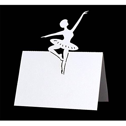 GIVBRO Tischkarten für Namens-Sitzkarten, ausgehöhltes Ballettmuster, Zeltkarte für Tischdekoration, Hochzeitsfeier, Weiß, 50 Stück GIVBRO Tischkarten für Namens-Sitzkarten, ausgehöhltes Ballettmuster, Zeltkarte für Tischdekoration, Hochzeitsfeier, Weiß, 50 Stück von GIVBRO