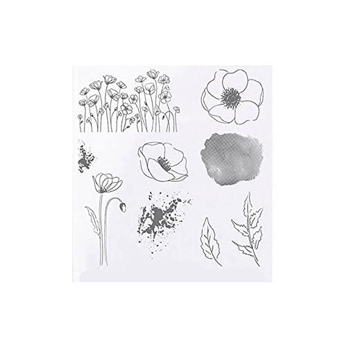 GIVBRO Transparente Blumen Stempel Aufkleber Schablone Siegel Prägeschablone Form für DIY Handwerk Scrapbooking Fotoalbum Dekoration von GIVBRO