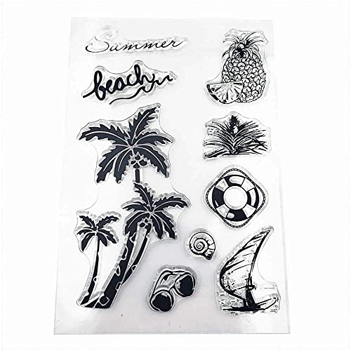 GIVBRO Transparente Silikon-Stempel, Siegel-Aufkleber, Insel-Thema, Prägeschablone, Kokosnussbaum, Ananas-Schablone, Form für DIY, Kunst, Scrapbooking, Dekoration GIVBRO Transparente Silikon-Stempel, Siegel-Aufkleber, Insel-Thema, Prägeschablone, Kokosnussbaum, Ananas-Schablone, Form für DIY, Kunst, Scrapbooking, Dekoration von GIVBRO