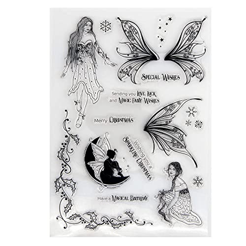 GIVBRO Transparente Silikon-Stempel, Siegelaufkleber, Schablone, Elfe, gemustert, Scrapbooking, Prägeform für Bastelarbeiten, Kartenherstellung GIVBRO Transparente Silikon-Stempel, Siegelaufkleber, Schablone, Elfe, gemustert, Scrapbooking, Prägeform für Bastelarbeiten, Kartenherstellung von GIVBRO