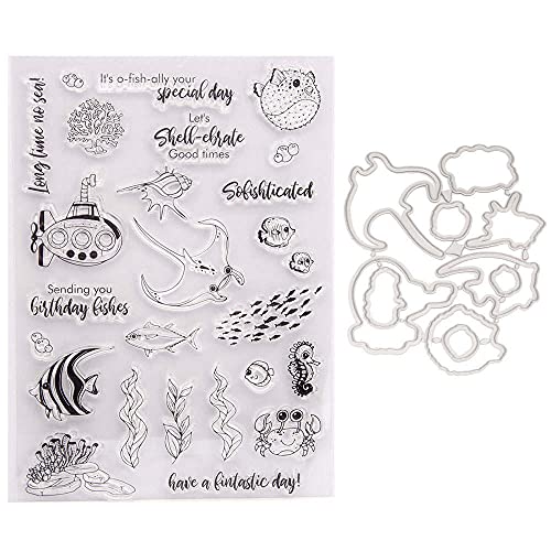 GIVBRO Transparente Silikon-Stempel, Siegel-Aufkleber, Stanzform, Puffer-Fisch, Prägeschablone, Krebse, Seepferdchen, Wasserpflanzen, Schablonenform, Scrapbooking, DIY Kunstwerkzeuge GIVBRO Transparente Silikon-Stempel, Siegel-Aufkleber, Stanzform, Puffer-Fisch, Prägeschablone, Krebse, Seepferdchen, Wasserpflanzen, Schablonenform, Scrapbooking, DIY Kunstwerkzeuge von GIVBRO