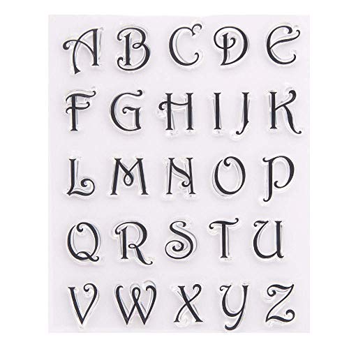GIVBRO Transparente Silikon-Stempel, Siegel-Aufkleber, englische Alphabet-Schablone, Prägeschablone für DIY Handwerk Scrapbook Dekoration (#F) von GIVBRO