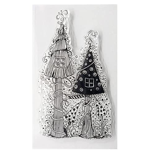 GIVBRO Transparente Stempel Aufkleber Schablone Siegel Pilz Baum Haus Muster Scrapbooking Prägeschablone Form für DIY Handwerk GIVBRO Transparente Stempel Aufkleber Schablone Siegel Pilz Baum Haus Muster Scrapbooking Prägeschablone Form für DIY Handwerk von GIVBRO