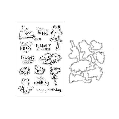 GIVBRO Transparente Stempel Aufkleber Stanzform Frosch Lotus Muster Schablone Siegel Prägeschablone Scrapbooking DIY Handwerk Werkzeug Fotoalbum Dekoration GIVBRO Transparente Stempel Aufkleber Stanzform Frosch Lotus Muster Schablone Siegel Prägeschablone Scrapbooking DIY Handwerk Werkzeug Fotoalbum Dekoration von GIVBRO