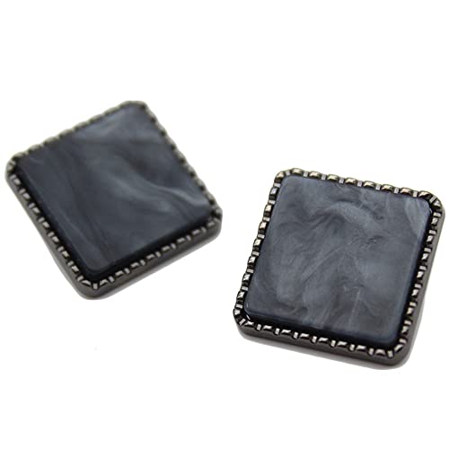 GIVBRO Vintage-Knöpfe, quadratische Manschettenknöpfe, Ersatzknöpfe, Nähen, Kurzwaren für Frauen, Hemden, Dekoration, schwarz, 23 mm GIVBRO Vintage-Knöpfe, quadratische Manschettenknöpfe, Ersatzknöpfe, Nähen, Kurzwaren für Frauen, Hemden, Dekoration, schwarz, 23 mm von GIVBRO