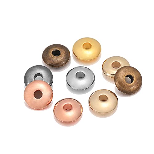 GIVBRO Vintage-Perlen, länglich, Zubehör für Schmuckherstellung, DIY, Handwerk, goldfarben, 6 mm, 200 Stück (gemischte Farben) von GIVBRO
