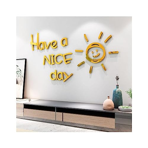 GIVBRO Wandaufkleber "Have a Nice Day", 3D-Acryl-Wandaufkleber für Wohnzimmer, Schlafzimmer, TV-Hintergrund, Heimdekoration, 60 cm x 40,5 cm (#B) von GIVBRO