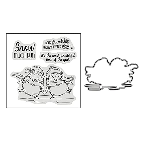 GIVBRO Weihnachten Klare Stempel Siegel Aufkleber Pinguin Stanzformen Schablone Scrapbook Prägeschablone Werkzeuge für DIY Handwerk (#B) von GIVBRO