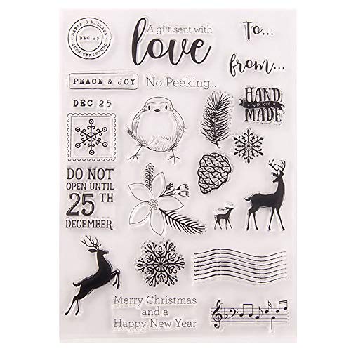 GIVBRO Weihnachten Klarer Stempel Silikon Prägestempel für Karten machen DIY Scrapbooking Fotoalbum Handwerk Tannenzapfen Vogel GIVBRO Weihnachten Klarer Stempel Silikon Prägestempel für Karten machen DIY Scrapbooking Fotoalbum Handwerk Tannenzapfen Vogel von GIVBRO