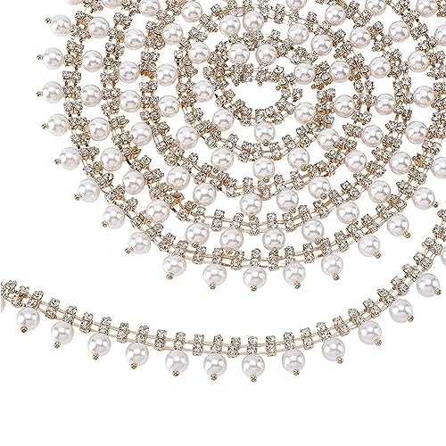 GIWFBQTR 11 Yard Strass-Fransenbesatz zum Aufnähen, Perlen-Applikationskette, Passend für die Inneneinrichtung GIWFBQTR 11 Yard Strass-Fransenbesatz zum Aufnähen, Perlen-Applikationskette, Passend für die Inneneinrichtung von GIWFBQTR