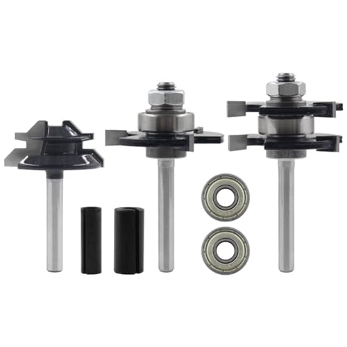 GIWFBQTR 7-Teiliges Holzbearbeitungsfräser-Set 45-Grad-Zapfenfräser Stichsäge Silber & Schwarz 3-Zahn-Typ Graviermaschine Holzbearbeitungsfräser GIWFBQTR 7-Teiliges Holzbearbeitungsfräser-Set 45-Grad-Zapfenfräser Stichsäge Silber & Schwarz 3-Zahn-Typ Graviermaschine Holzbearbeitungsfräser von GIWFBQTR