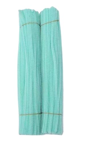 100 Stück Chenille-Stiele, Spielzeug, DIY-Streifen, Draht, Handwerk, Rohr, kreatives Hobby, Kinder, Plüschstäbchen, Chenille-Stäbchen(Light Green) von GIYXHU