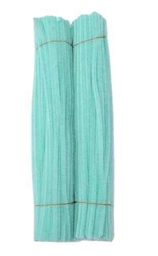 200 stücke Plüsch Stick Twisting Bar Chenille Vorbauten Draht Rohr for Kinder Spielzeug DIY Streifen Kreative Handwerk Filz Drähte(Light Green) von GIYXHU