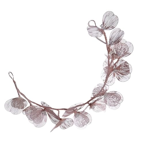 Brautstirnband Hochzeit Braut Blatt Perle Stirnband Braut Haarschmuck for Frauen Braut Party Hochzeit Braut Haarschmuck Schmuck(Rose Gold) von GIYXHU