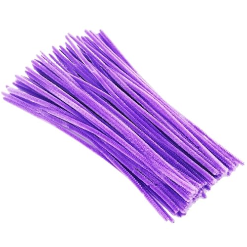GIYXHU 100 Stück 30 cm gedrehter Draht, Chenille-Stiele, Pfeifenreiniger, Plüschstäbchen, Spielzeug, handgefertigtes Material, DIY-Bastelbedarf(Light Purple) von GIYXHU