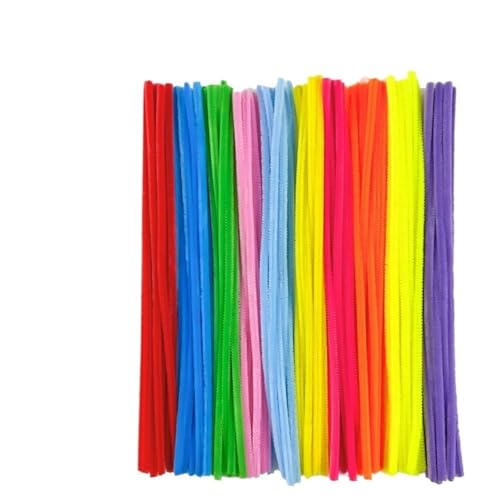 GIYXHU 100 Stück 30 cm gedrehter Draht, Chenille-Stiele, Pfeifenreiniger, Plüschstäbchen, Spielzeug, handgefertigtes Material, DIY-Bastelbedarf(Mix ColorB) von GIYXHU