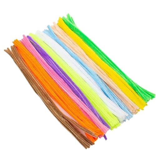 GIYXHU 100 Stück 30 cm gedrehter Draht, Chenille-Stiele, Pfeifenreiniger, Plüschstäbchen, Spielzeug, handgefertigtes Material, DIY-Bastelbedarf(Mix ColorC) von GIYXHU