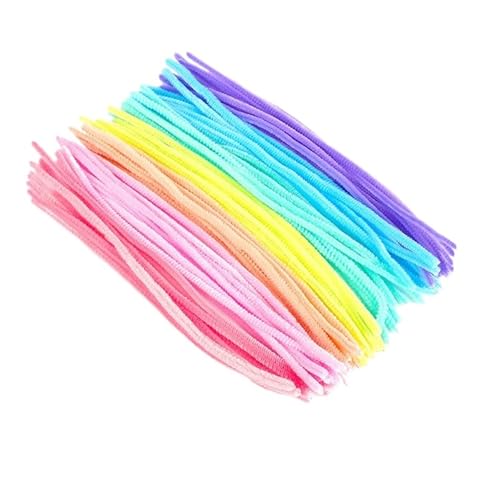 GIYXHU 100 Stück 30 cm gedrehter Draht, Chenille-Stiele, Pfeifenreiniger, Plüschstäbchen, Spielzeug, handgefertigtes Material, DIY-Bastelbedarf(Mix ColorD) von GIYXHU