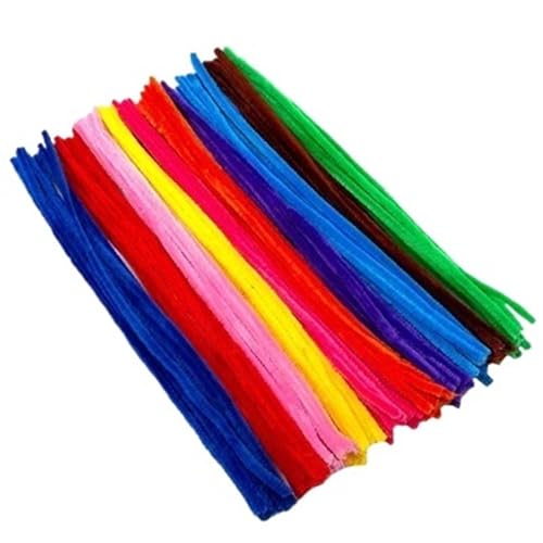 GIYXHU 100 Stück 30 cm gedrehter Draht, Chenille-Stiele, Pfeifenreiniger, Plüschstäbchen, Spielzeug, handgefertigtes Material, DIY-Bastelbedarf(Mix Colore) von GIYXHU