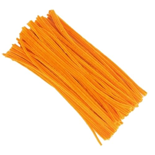 GIYXHU 100 Stück 30 cm gedrehter Draht, Chenille-Stiele, Pfeifenreiniger, Plüschstäbchen, Spielzeug, handgefertigtes Material, DIY-Bastelbedarf(Yellow) von GIYXHU