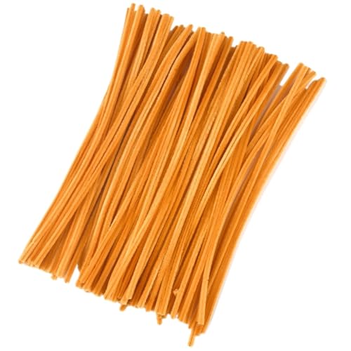 GIYXHU 100 Stück Chenille-Stiele, DIY Amboss, Draht, Bastelrohr, kreatives Hobby, Kinder, Plüschstäbchen, Chenille-Stäbchen(Orange) von GIYXHU