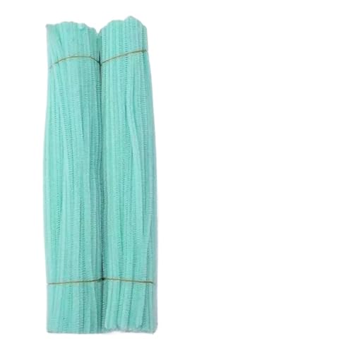 GIYXHU 200 Stück Plüschstäbchen, Bunte Chenille-Stiele, Rohr, Plüschstiel, Draht, Twist-Stick, Streifen, DIY-Handwerk, Lernspielzeug(Light Blue) von GIYXHU
