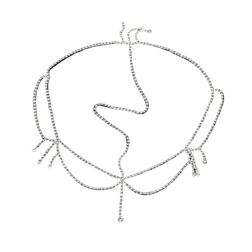 GIYXHU Brautstirnband 2 Stück Braut-Kopfkette, glitzernde Kristall-Braut-Kopfbedeckung, Stirnband, Hochzeits-Accessoires, Stirnhaar for Frauen(Silver) von GIYXHU