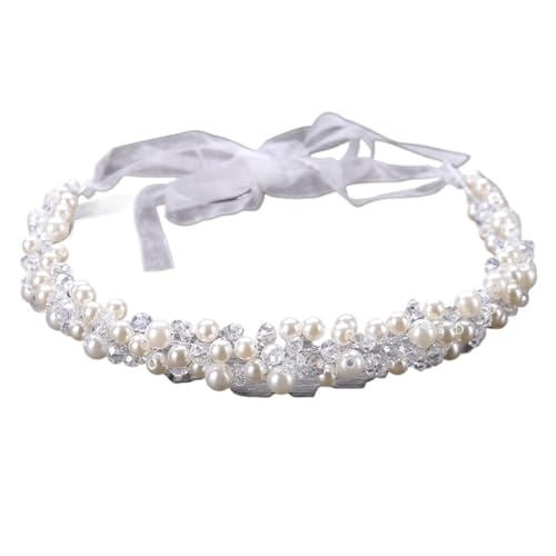 GIYXHU Brautstirnband 2 Stück Braut Kopfschmuck Kristall Haarband for Frauen Braut Hochzeit Haarschmuck for Hochzeit(White) von GIYXHU