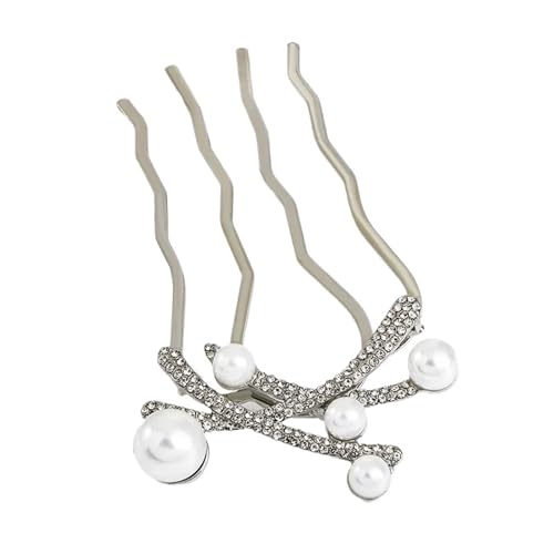 GIYXHU Brautstirnband 2 Stück Braut Kopfschmuck Metall Haarkämme for Braut Kopfschmuck Hochzeit Haarschmuck Frauen Kopfschmuck Party Kopfbedeckung(Sliver) von GIYXHU
