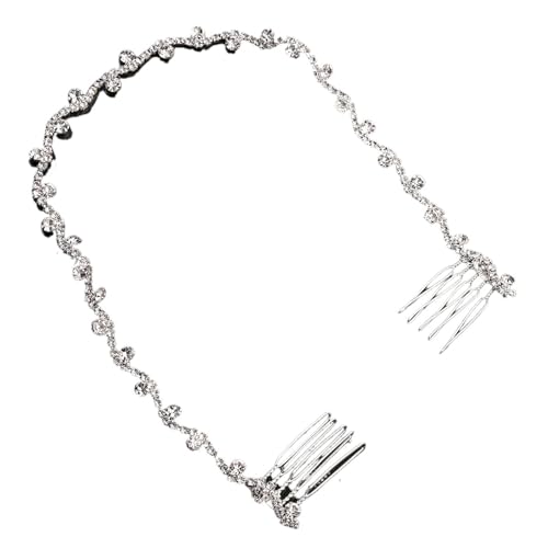 GIYXHU Brautstirnband 2 Stück Kristall Braut Haarband Perle Hochzeit Stirnband for Hochzeit Party Jeweley Haarschmuck(Sliver) von GIYXHU