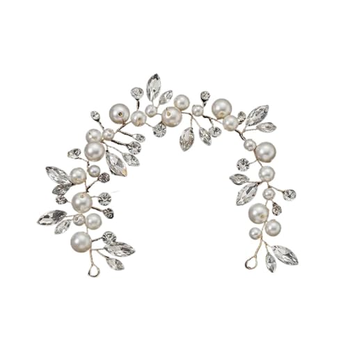 GIYXHU Brautstirnband 2 Teile/Satz Hochzeit Kopfschmuck Strass Faux Perle Braut Kopfschmuck Exquisite Haar Schmuck Braut Haar Zubehör for Hochzeit(Golden-2pcs) von GIYXHU