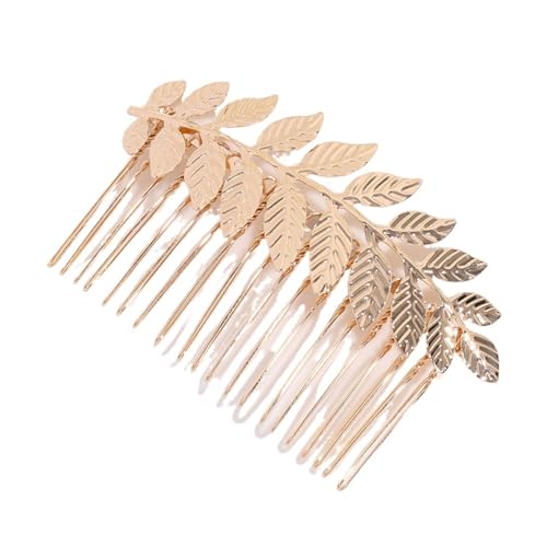 GIYXHU Brautstirnband 3 Teile/Satz Hochzeit Haar Zubehör Blatt Haar Clips for Frauen Kristall Braut Kopfschmuck Haarnadel for Hochzeit(Gold Style A) von GIYXHU