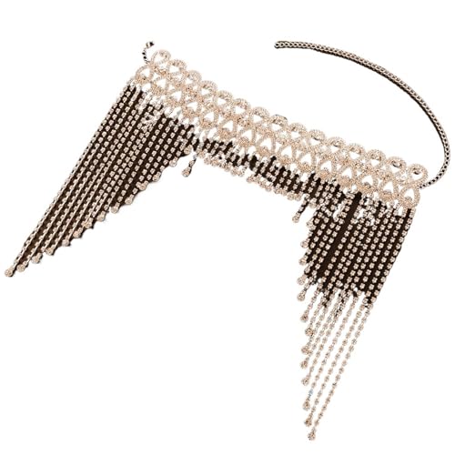 GIYXHU Brautstirnband Braut-Kopfschmuck, glänzendes Hochzeits-Stirnband for Haare, Braut-Haarbänder for Hochzeit, Haarschmuck, Kopfschmuck-Zubehör(Gold) von GIYXHU