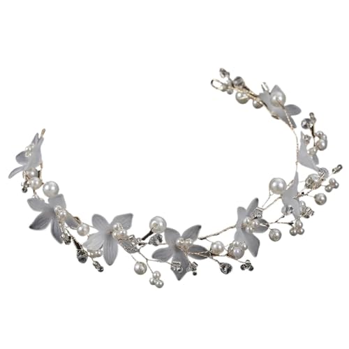 GIYXHU Brautstirnband Braut Kopfschmuck Dame Kristall Braut Haarband Blume Hochzeit Stirnband for Party Haar Zubehör(Gold) von GIYXHU