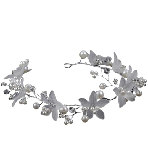GIYXHU Brautstirnband Braut Kopfschmuck Dame Kristall Braut Haarband Blume Hochzeit Stirnband for Party Haar Zubehör(Sliver) von GIYXHU