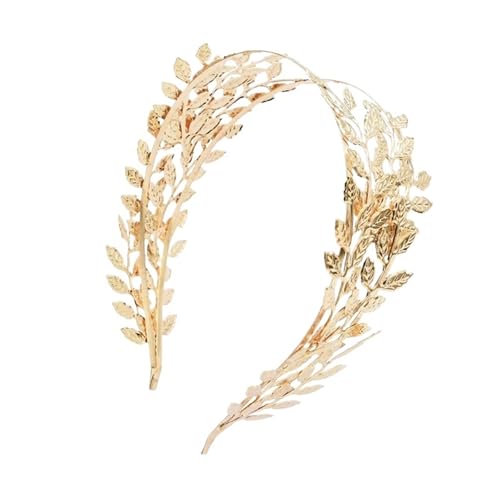 GIYXHU Brautstirnband Braut Kopfschmuck Glänzend Hochzeit Braut Haarkamm Blatt Zweig Stirnband Krone Kopfschmuck for Braut Hochzeit Stirnband Schmuck(Gold Style D) von GIYXHU