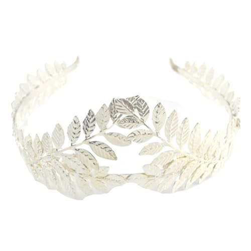 GIYXHU Brautstirnband Braut Kopfschmuck Glänzend Hochzeit Braut Haarkamm Blatt Zweig Stirnband Krone Kopfschmuck for Braut Hochzeit Stirnband Schmuck(Silver Style B) von GIYXHU