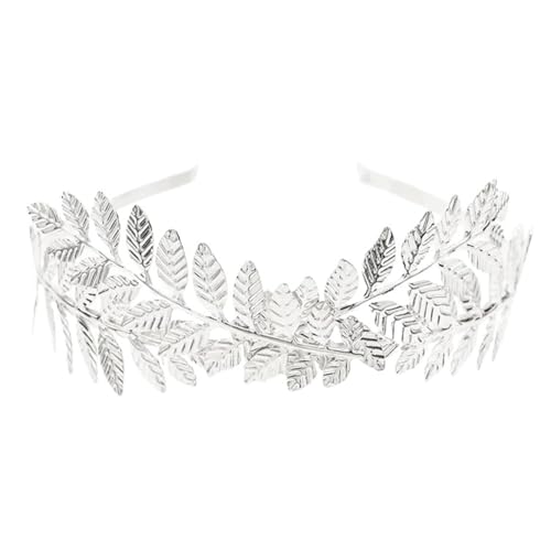 GIYXHU Brautstirnband Braut Kopfschmuck Glänzend Hochzeit Braut Haarkamm Blatt Zweig Stirnband Krone Kopfschmuck for Braut Hochzeit Stirnband Schmuck(Silver Style C) von GIYXHU